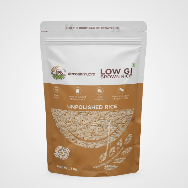 Low GI Brown Rice(unpolished), suitable for health-conscious